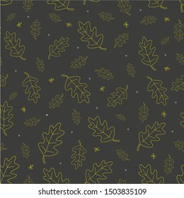 Linear leaf patterns. Autumn composition. Vector pattern.