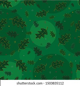 Linear leaf patterns. Autumn composition. Vector pattern.