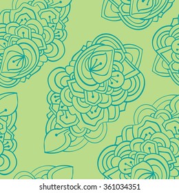 linear leaf seamless pattern