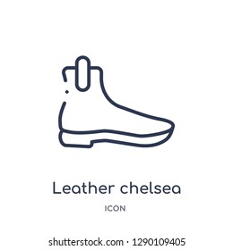 Linear leather chelsea boots icon from Clothes outline collection. Thin line leather chelsea boots vector isolated on white background. leather chelsea boots trendy illustration