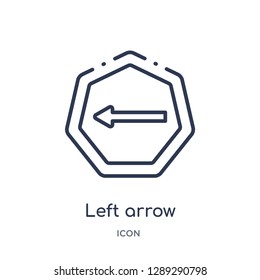 Linear left arrow icon from Arrows outline collection. Thin line left arrow vector isolated on white background. left arrow trendy illustration