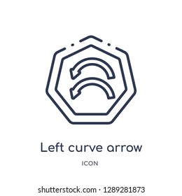 Linear left curve arrow icon from Arrows outline collection. Thin line left curve arrow vector isolated on white background. left curve arrow trendy illustration