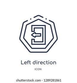 Linear left direction icon from Arrows outline collection. Thin line left direction vector isolated on white background. left direction trendy illustration