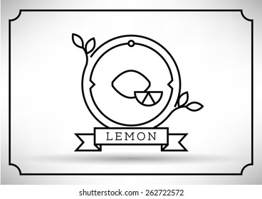Linear Lemon Vector Icon 