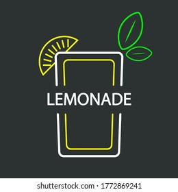 Linear lemonade poster, vector art illustration.