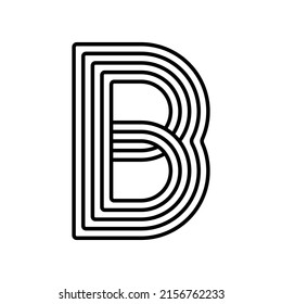 Linear letter B modern icon. Alphabet line and B herb intertwining design. Logo, corporate identity, app, Creative banner and more. Creative geometric line.