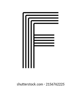 Linear letter F modern icon. Alphabet line and F herb intertwining design. Logo, corporate identity, app, Creative banner and more. Creative geometric line.