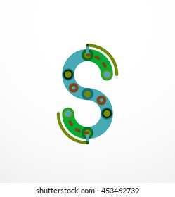 Linear letter. Minimalistic logo thin lines