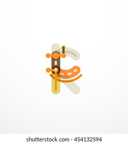 Linear letter. Minimalistic logo thin lines