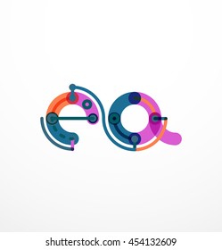 Linear letter. Minimalistic logo thin lines