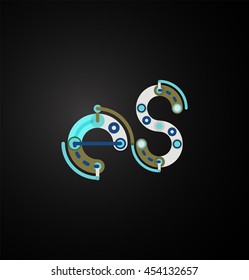 Letra lineal. Líneas delgadas de logo minimalista