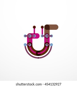 Linear letter. Minimalistic logo thin lines