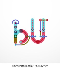 Linear letter. Minimalistic logo thin lines