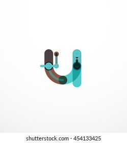 Linear letter. Minimalistic logo thin lines