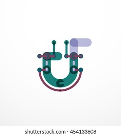 Linear letter. Minimalistic logo thin lines