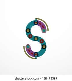 Linear letter. Minimalistic logo thin lines