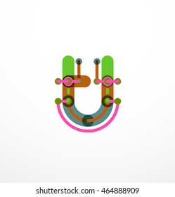 Letra lineal. Líneas delgadas de logo minimalista