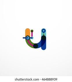 Linear letter. Minimalistic logo thin lines