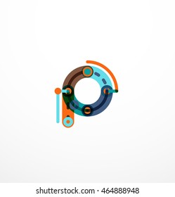 Linear letter. Minimalistic logo thin lines