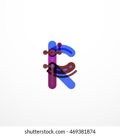 Linear letter. Minimalistic logo thin lines