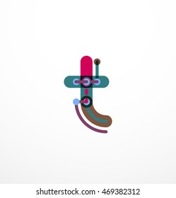 Letra lineal. Líneas delgadas de logo minimalista