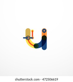 Letra lineal. Líneas delgadas de logo minimalista