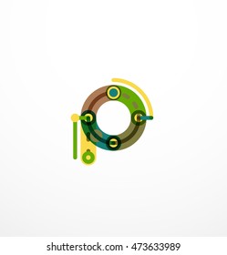 Linear letter. Minimalistic logo thin lines
