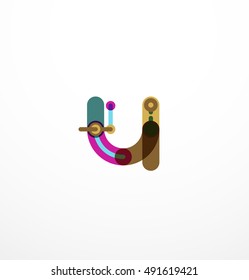 Linear letter. Minimalistic logo thin lines