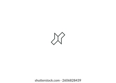  Linear Letter N or NX Energy Monogram Design on White Background.