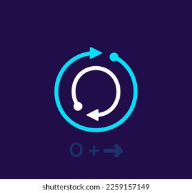 Linear letter O logo. Unique logo. Abstract letter simple rotating arrow target icon. corporate identity vector eps.