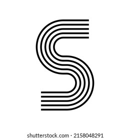 Linear letter S modern icon. Alphabet line and S herb intertwining design. Logo, corporate identity, app, Creative banner and more. Creative geometric line.