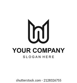 Vector de concepto de logotipo W de letra lineal