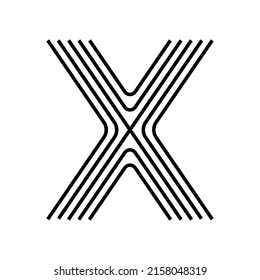 Letra lineal X icono moderno. Diseño de entrelazado de líneas de alfabeto y hierbas X. Logo, identidad corporativa, aplicación, banner creativo y más. Línea geométrica creativa.
