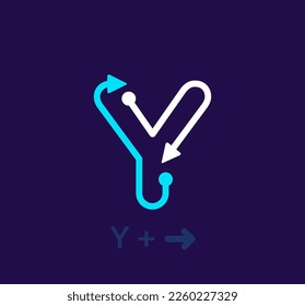 Linear letter Y logo. Unique logo. Abstract letter simple rotating arrow target icon. corporate identity vector eps.