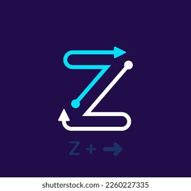 Linear letter Z logo. Unique logo. Abstract letter simple rotating arrow target icon. corporate identity vector eps.