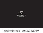 Linear Letters FE Monogram with Black Background,