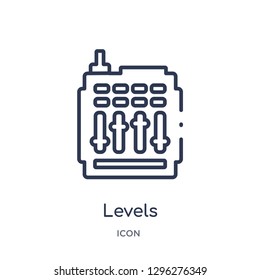 Linear levels icon from Discotheque outline collection. Thin line levels icon vector isolated on white background. levels trendy illustration