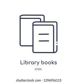 Linear library books icon from Education outline collection. Thin line library books icon isolated on white background. library books trendy illustration