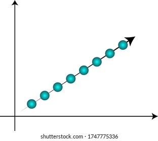 aislamiento de gráficos de línea de negocio lineal en fondo blanco | gráfico de negocios con la flecha 2d ilustración vectorial.