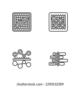Linear Line chart, Line chart, Analytics, Bar chart Vector Illustration Of 4 outline Icons. Editable Pack Of Line chart, 