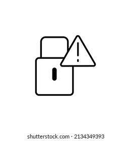 Linear line lock for web design. Protection, safety, password security graphic. Vector illustration. stock image. 