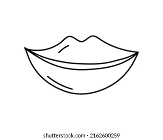 Linear lip  illustration. Hand drawn Lips, isolated vector