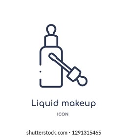 Linear liquid makeup icon from Beauty outline collection. Thin line liquid makeup vector isolated on white background. 