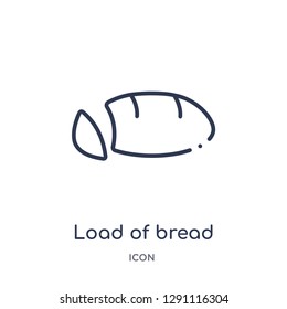 Linear load of bread icon from Bistro and restaurant outline collection. Thin line load of bread vector isolated on white background. load of bread trendy illustration
