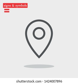 linear location Symbol and mark on the map icon.A sign of a route. An illustration  of gps navigation and coordinates . eps10.