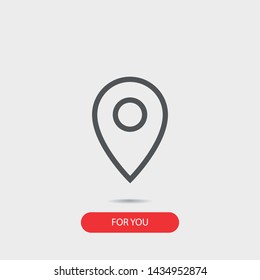 linear location Symbol and mark on the map icon.A sign of a route. An illustration  of gps navigation and coordinates . eps10.
