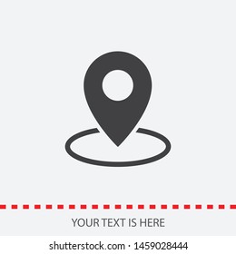 A linear location symbol and mark on the map vector icon. A label on the map. An illustration of gps navigation and coordinates. A sign of a route.