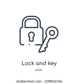Linear lock and key icon from Medical outline collection. Thin line lock and key icon isolated on white background. lock and key trendy illustration