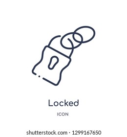 Linear locked icon from Internet security outline collection. Thin line locked icon isolated on white background. locked trendy illustration
