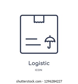 Linear logistic protection icon from Delivery and logistic outline collection. Thin line logistic protection icon vector isolated on white background. logistic protection trendy illustration
